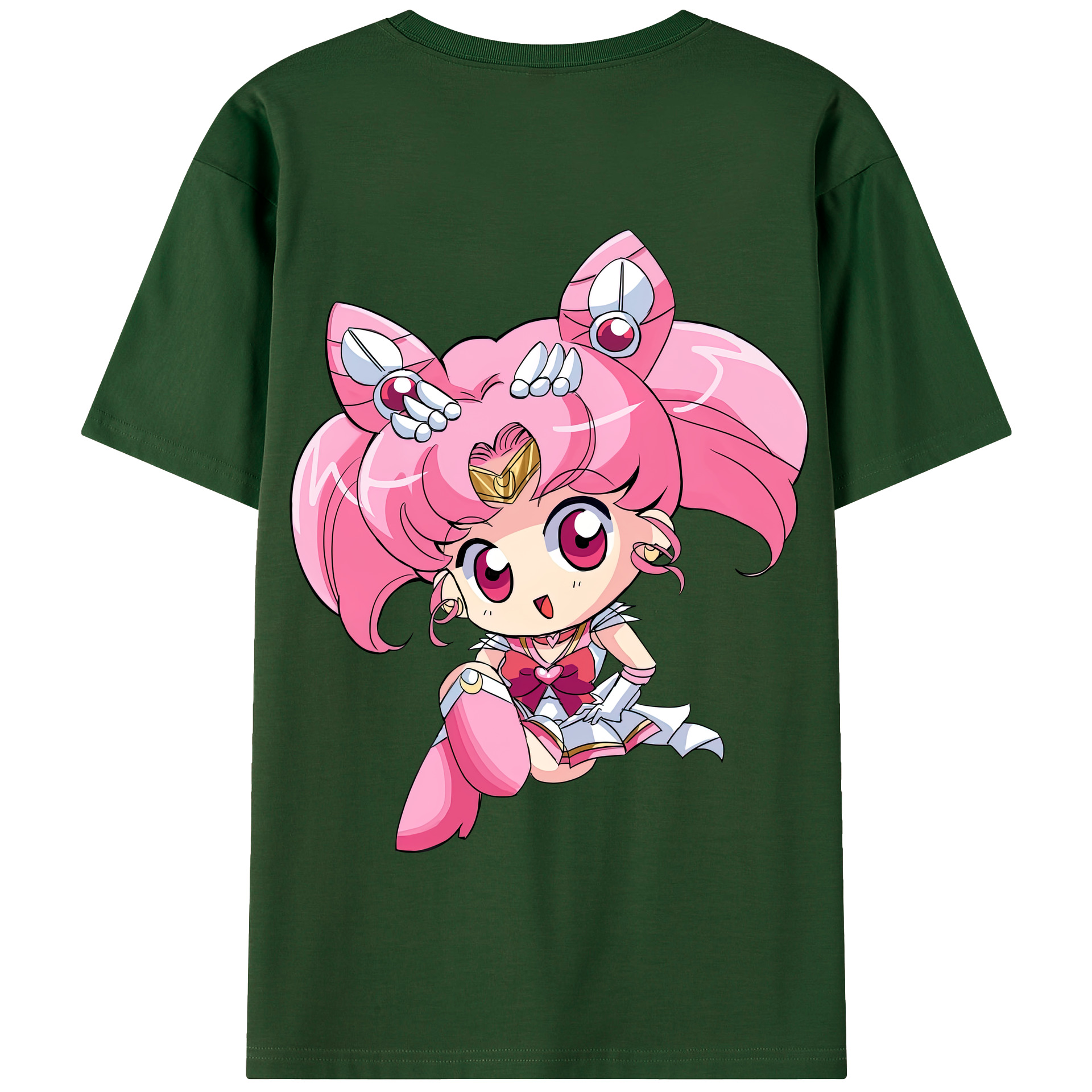 （画像用） 美少女戦士セーラームーン ちびうさ Sailor Moon Chibiusa Tsukino Usagi Small Lady Serenity 綿100％半袖Tシャツ（背面プリント）